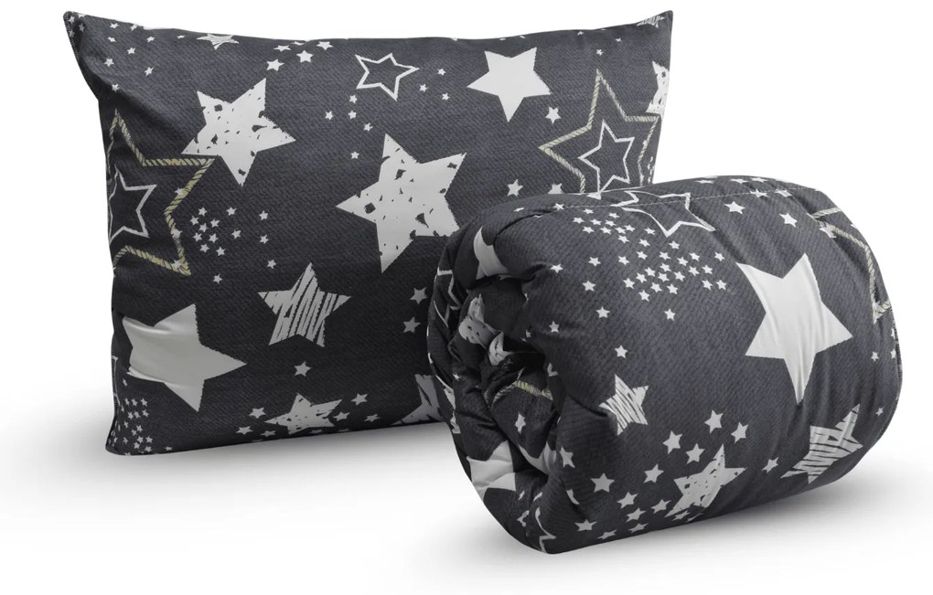 Súprava celoročnej prikrývky 140x200 cm z dutého vlákna s vankúšom 70x90 cm DREAM STAR