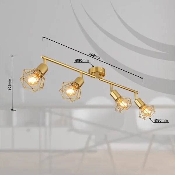 Globo 54802GB-4 - Bodové svietidlo XARA I 4xE14/40W/230V zlatá