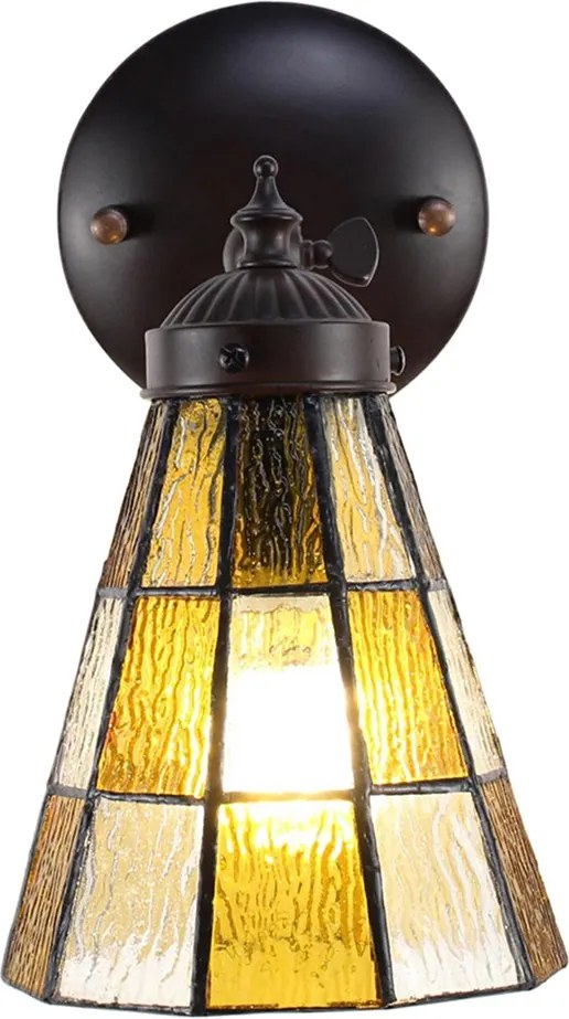 Závesná Tiffany lampa so žltými obdĺžnikmi Chessboa - 17*12*23 cm E14/max 1*40W