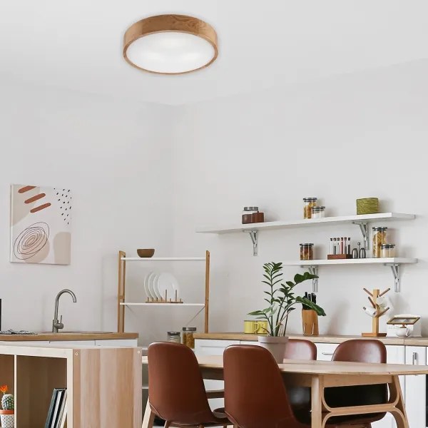 Brilagi - LED RGBW stmievateľné stropné svietidlo CARVALHO 3xE27/15W/230V Wi-Fi dub, priemer 47,5