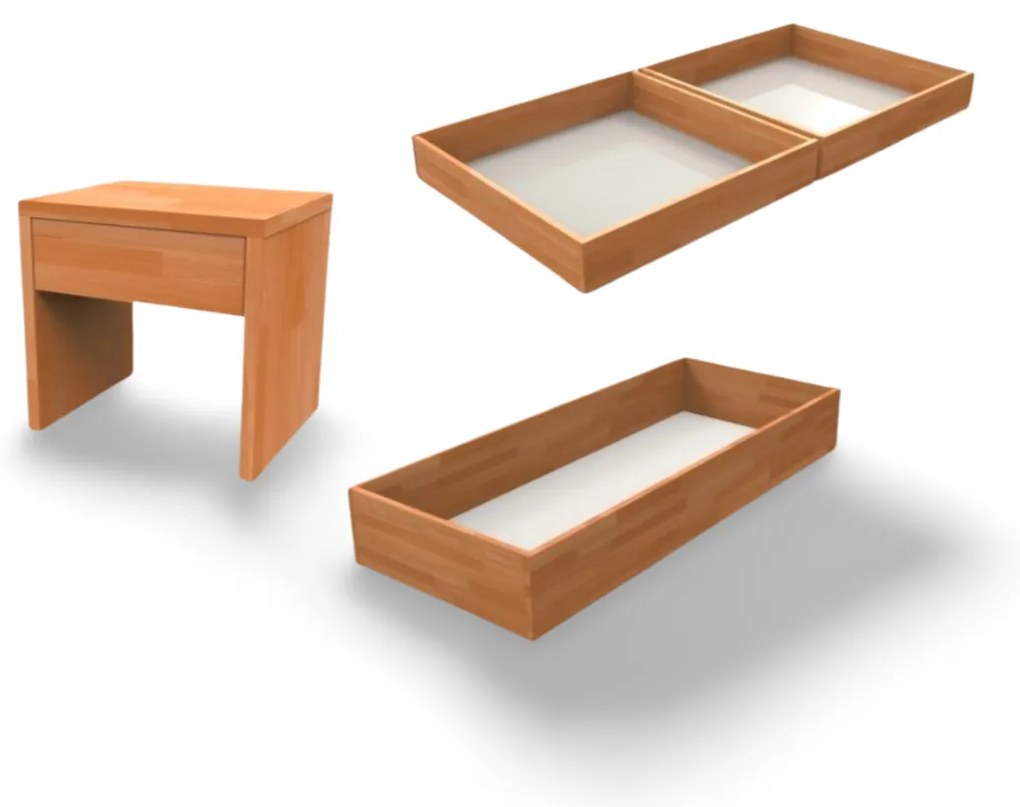 E-matrac Manželský Set Economic Buk (Posteľ, rošty, matrace, doplnky) Typ matraca: Taštičkový 7 zónový, Rošt: Lamelový nepolohovateľný, Posteľ: 200x180