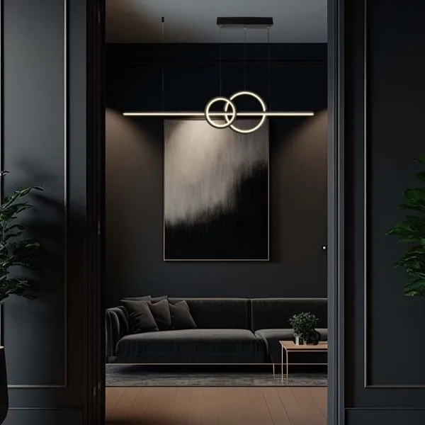 LED Luster na lanku LED/15W/230V 4000K 80 cm čierna