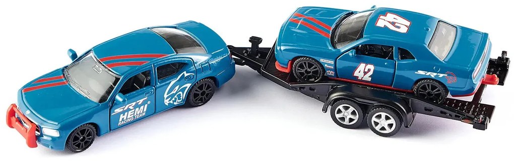 SIKU Super – Dodge Charger s pretekárskym autom na vleku