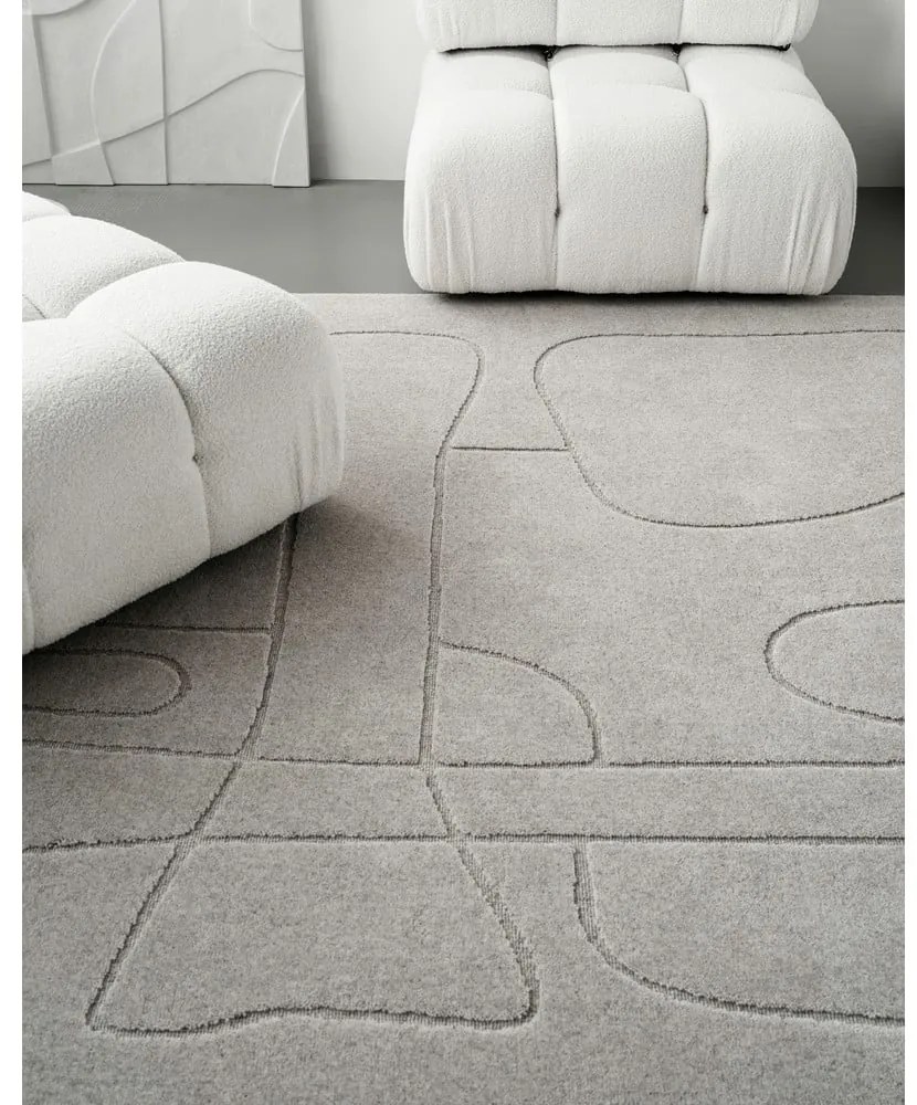 Svetlosivý vlnený koberec 160x230 cm Morphic – Agnella