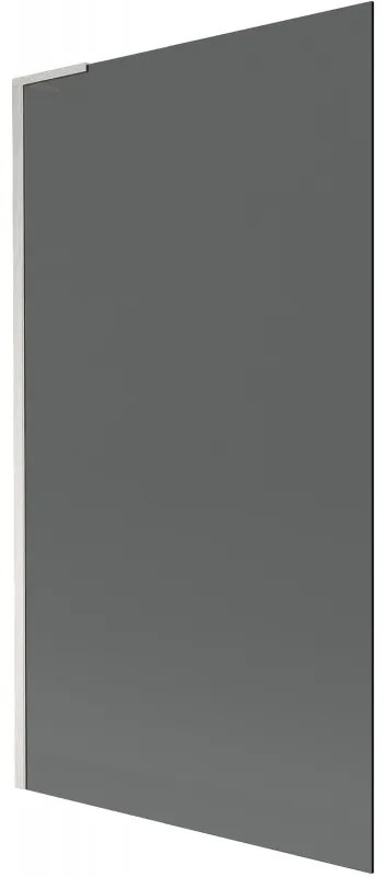 Mexen Next L, 1-krídlová vaňová zástena 100 x 150 cm, 6mm šedé sklo, 6mm číre sklo, profil brúsená oceľ, 895-100-000-03-40-97
