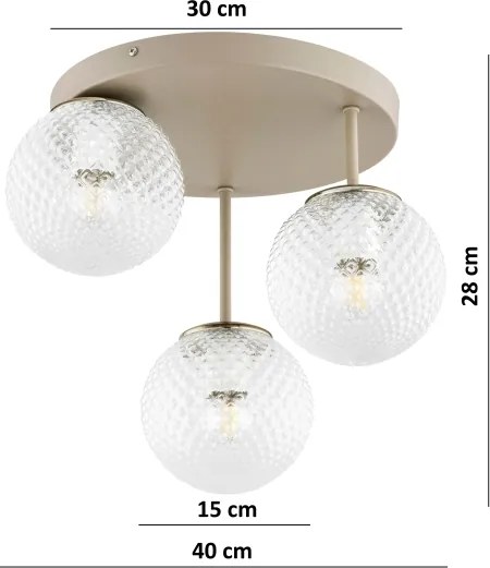 Brilagi - Prisadený luster STELLA 3xE27/60W/230V béžová/zlatá