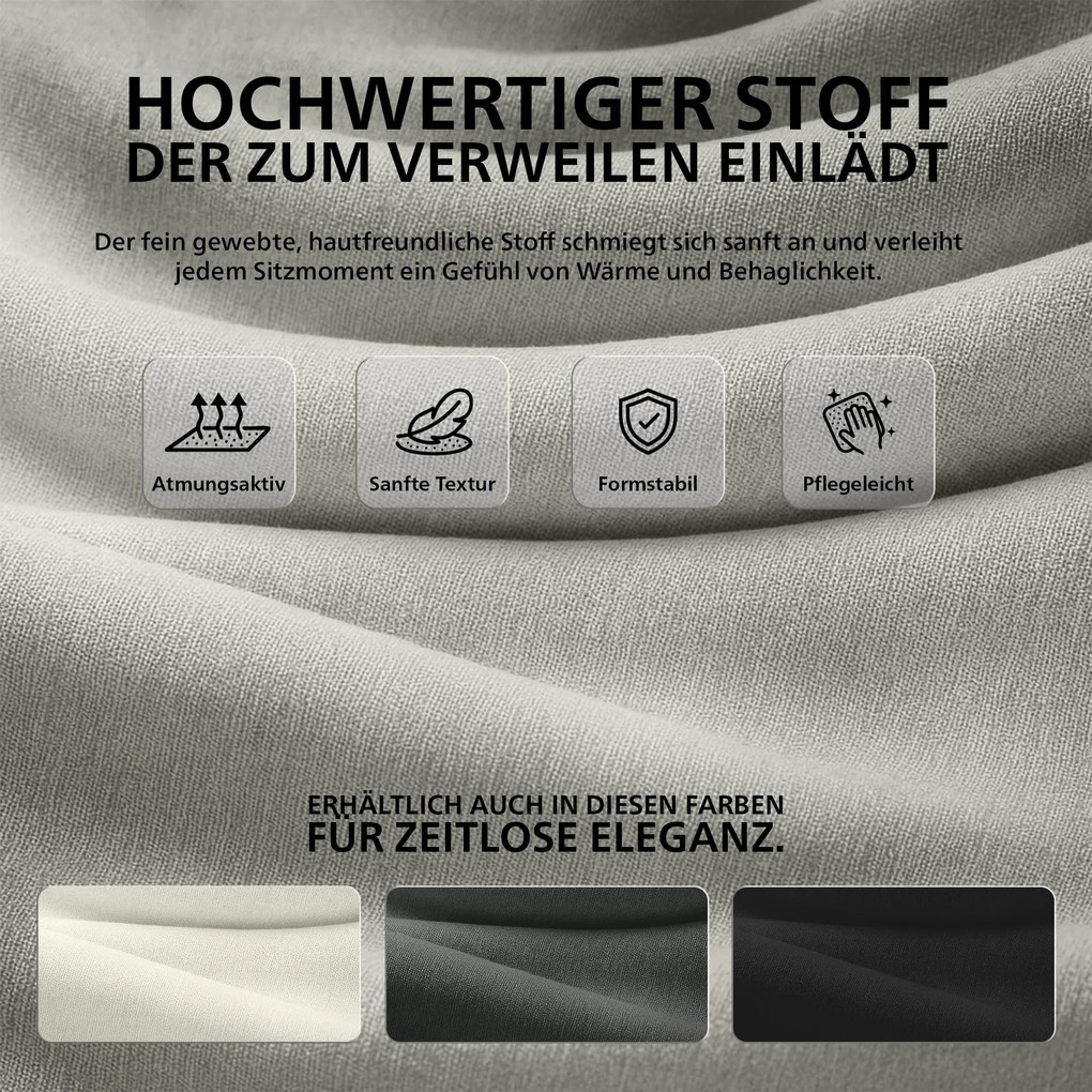 Sada 2 ks jedálenskej stoličky Luena látka - krémová