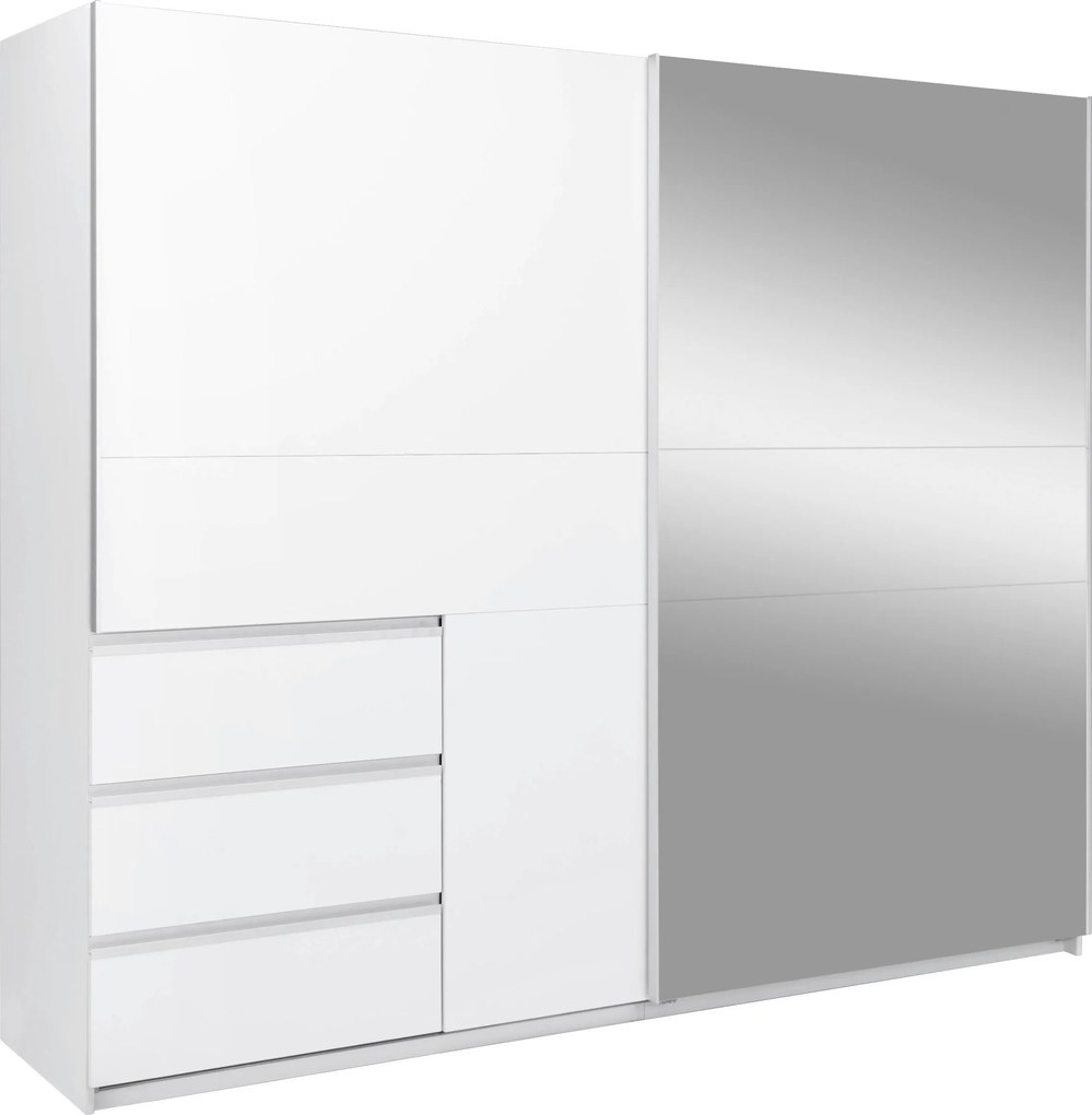 XXXLutz SKRIŇA S POSUVNÝMI DVERAMI, biela, 250/210/61,5 cm P & B - Skrine - 000885001011
