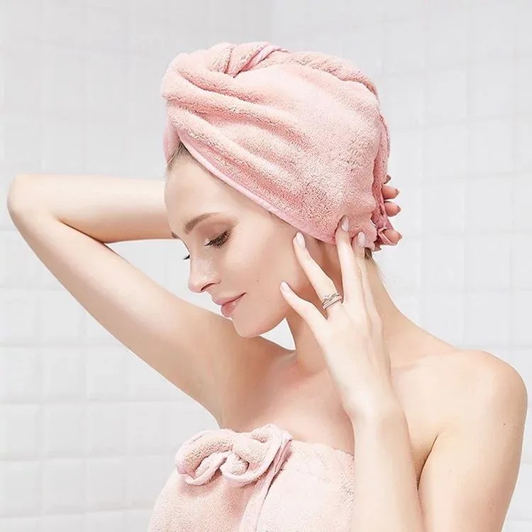 Zaparkorun Rýchloschnúci turban na hlavu pre dospelých - ružová