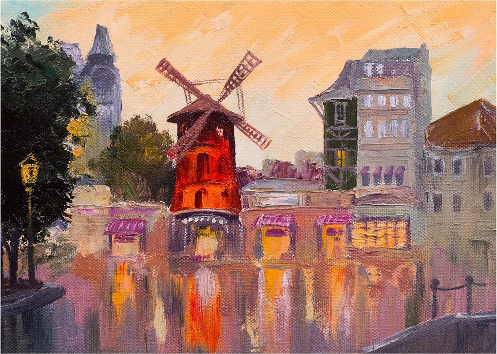 Sklenený obraz - Moulin rouge, Paríž, Francúzsko (70x50 cm)