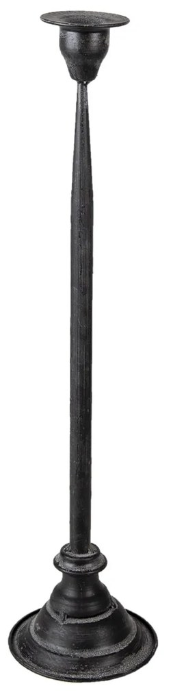 Kovový čierny svietnik s patinou Amedeo L - Ø 11*47 cm