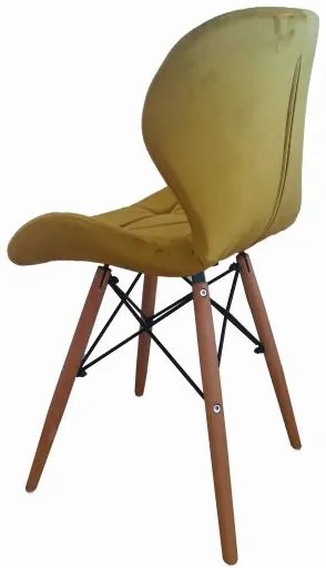 Bestent Jedálenské stoličky 4ks zamatové žlté AMBER