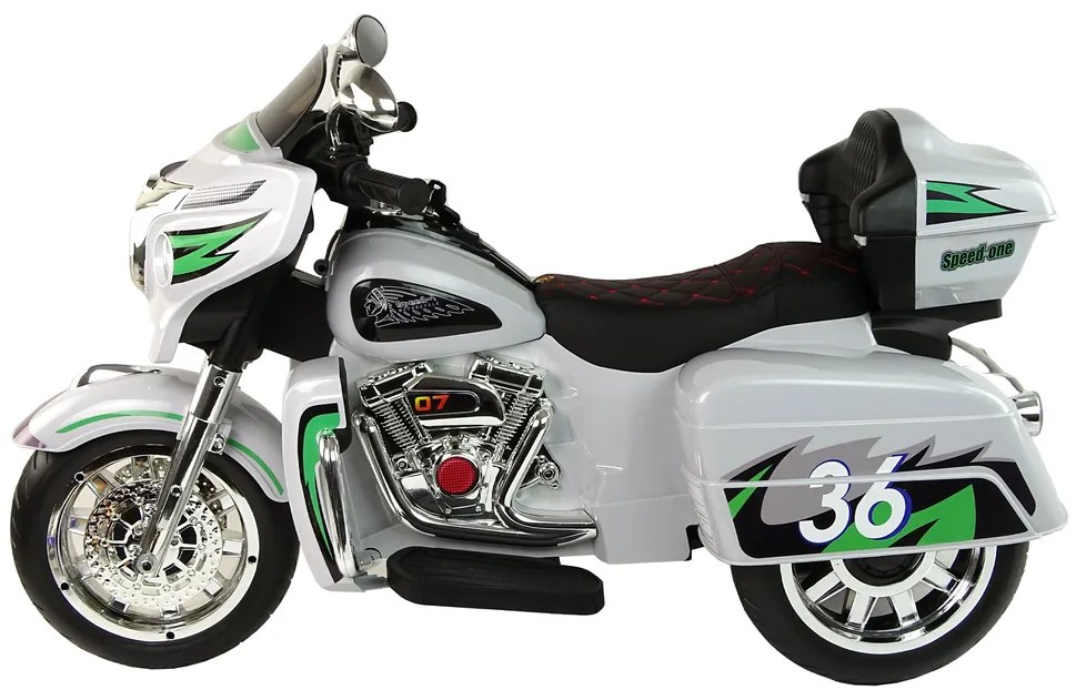 LEAN TOYS Elektrická motorka Goldwing NEL-R1800GS - sivá - 2x45W - 12V7Ah - 2023