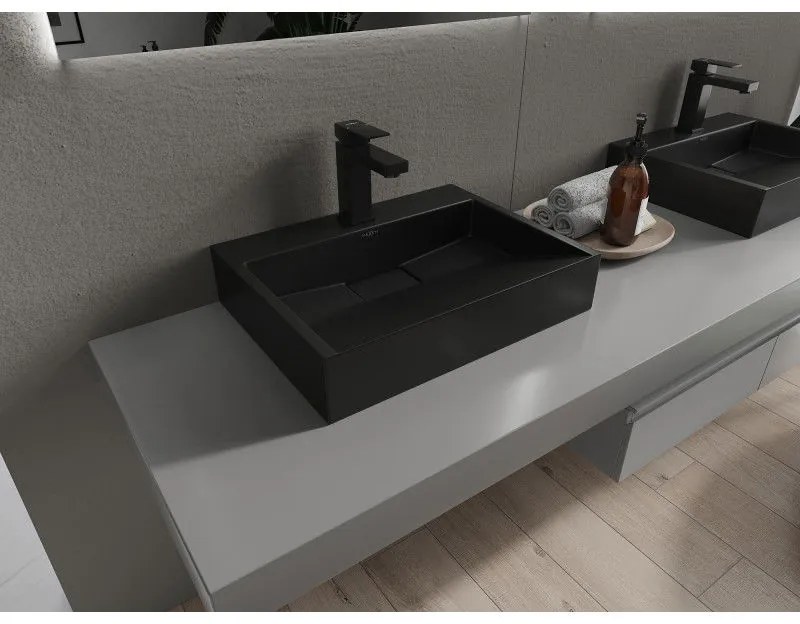 Mexen Ava, umývadlo na dosku z konglomerátu 1/O 50 x 38 cm, čierna matná, 23015071