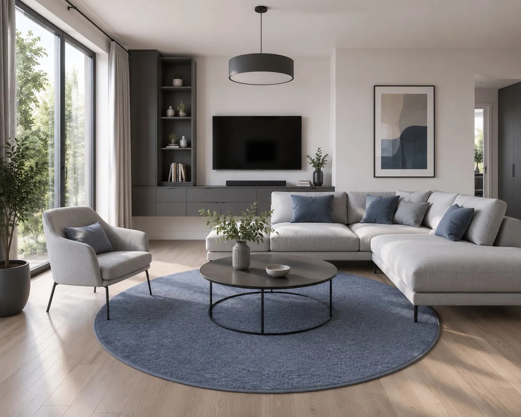 Vopi, Kusový koberec Astra šedá kruh, 67x67 (priemer) kruh, šedá, chodba / predsieň