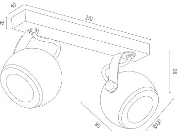 Argon 7038 - Bodové svietidlo KOS PLUS 2xGU10/5W/230V biela/zlatá