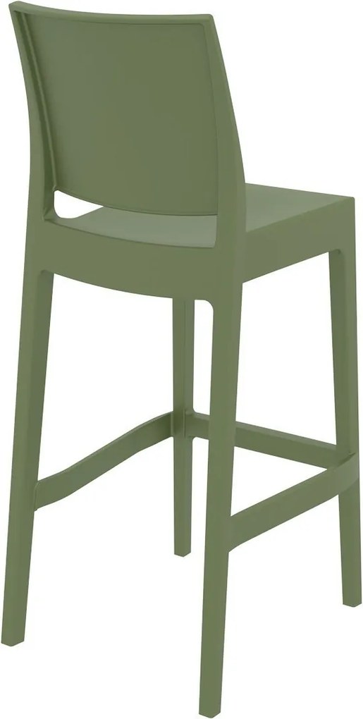 MAYA BAR 75 záhradná barová stolička olive green