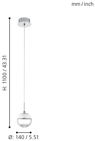 Eglo 93708 - LED závesné svietidlo MONTEFIO 1 LED/5W/230V