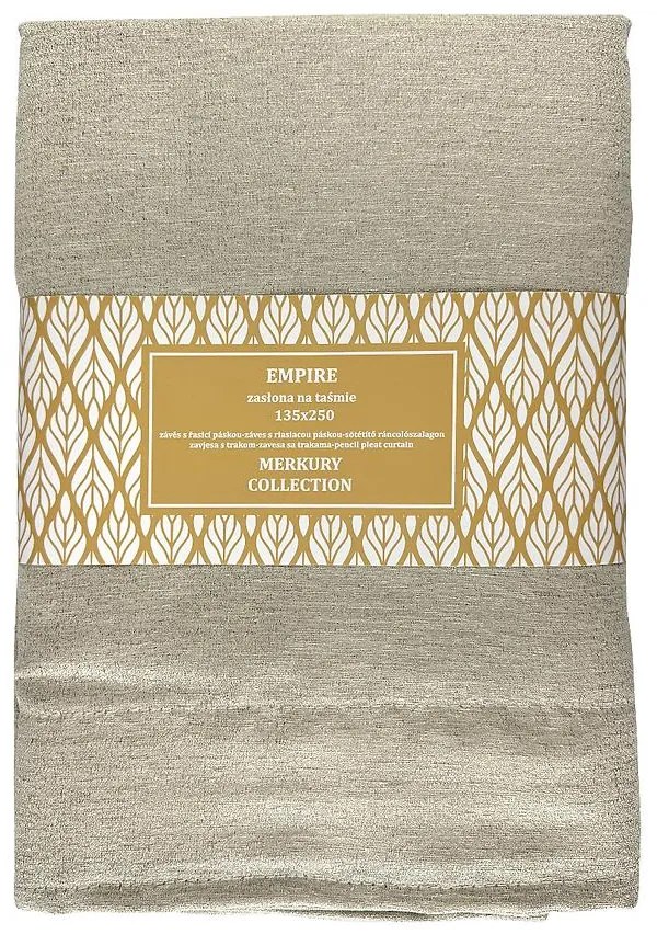 Záves na páske Empire 135x250 prírodná Merkury Home