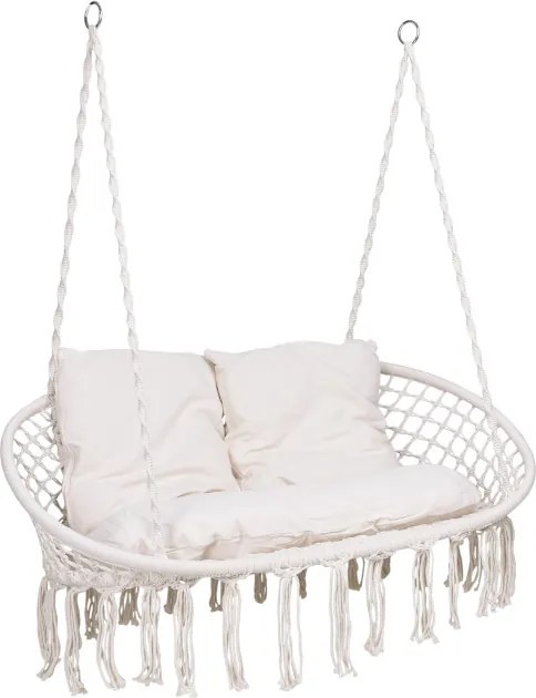 Závesné kreslo LAGOS s vankúšmi, krémové