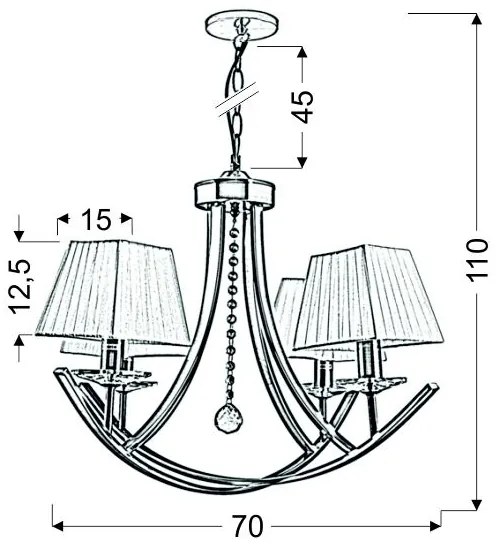 Candellux VALinenCIA Luster 4X40W E14 Patina 70X110 34-84555
