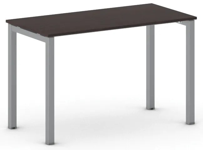 Kancelársky stôl PRIMO SQUARE, 120x60 cm, sivostrieborná podnož, wenge