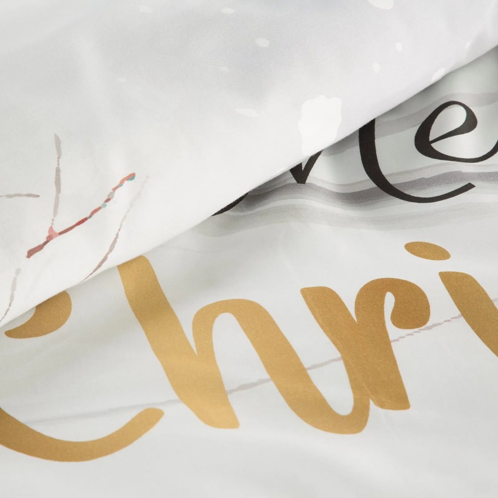 VIANOČNÉ SATÉNOVÉ OBLIEČKY JOYFULL 160X200 CM, 2 KS 70X80 CM VZOROVANÉ