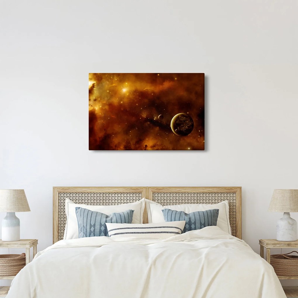 Obraz - Planéty s hmlovinou (90x60 cm)