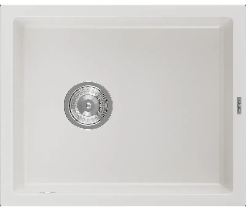 Mexen Pedro granitový jednokomorový drez 560 x 460 mm, biela- 6508561000-20