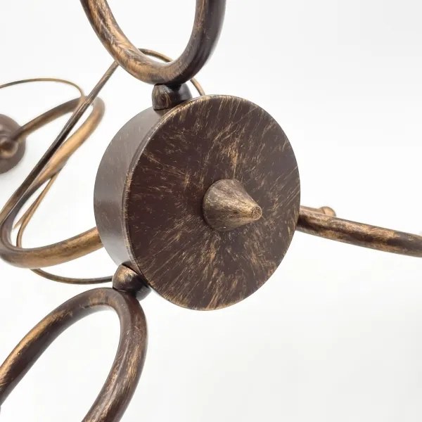 Luster na reťazi COBRA 5xE27/60W/230V bronz/patina