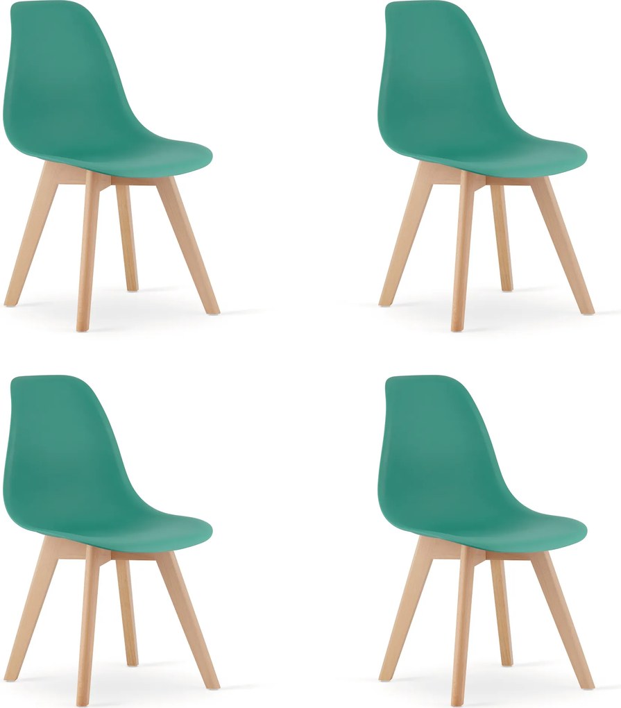 AKCIA Zelená stolička KITO s bukovými nohami II. akosť