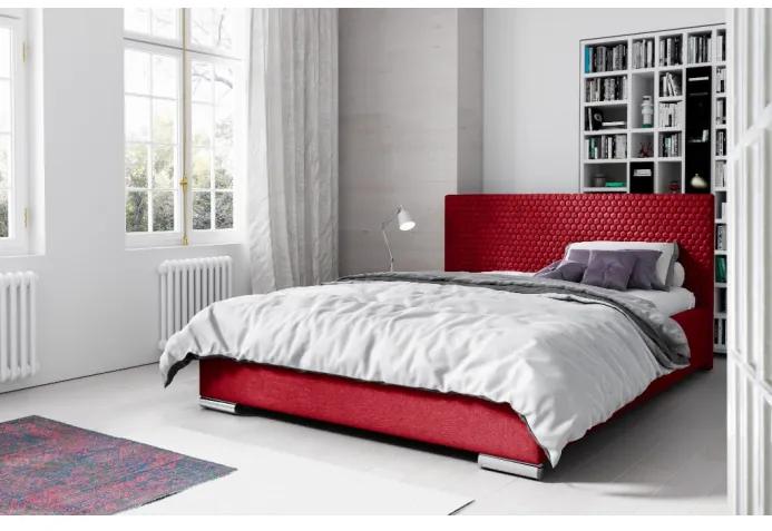 Elegantná čalúnená posteľ Champ 120x200, červená