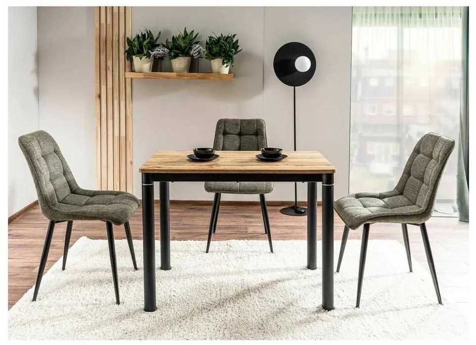 Jedálenský stôl Damar W 80 x 60 cm, dub artisan / čierna