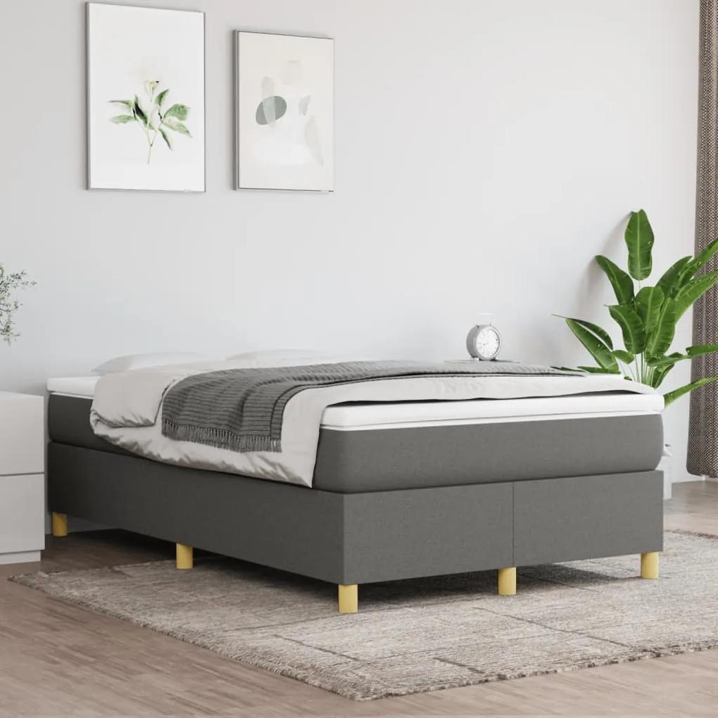 Boxspring posteľ s matracom tmavosivý 120x200 cm látka 3144507