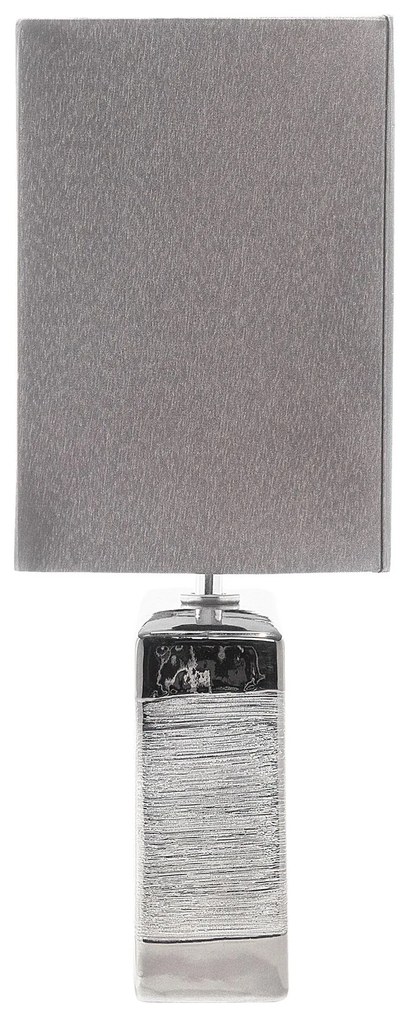 Strieborná hodvábna nočná stolová lampa ONYX Beliani