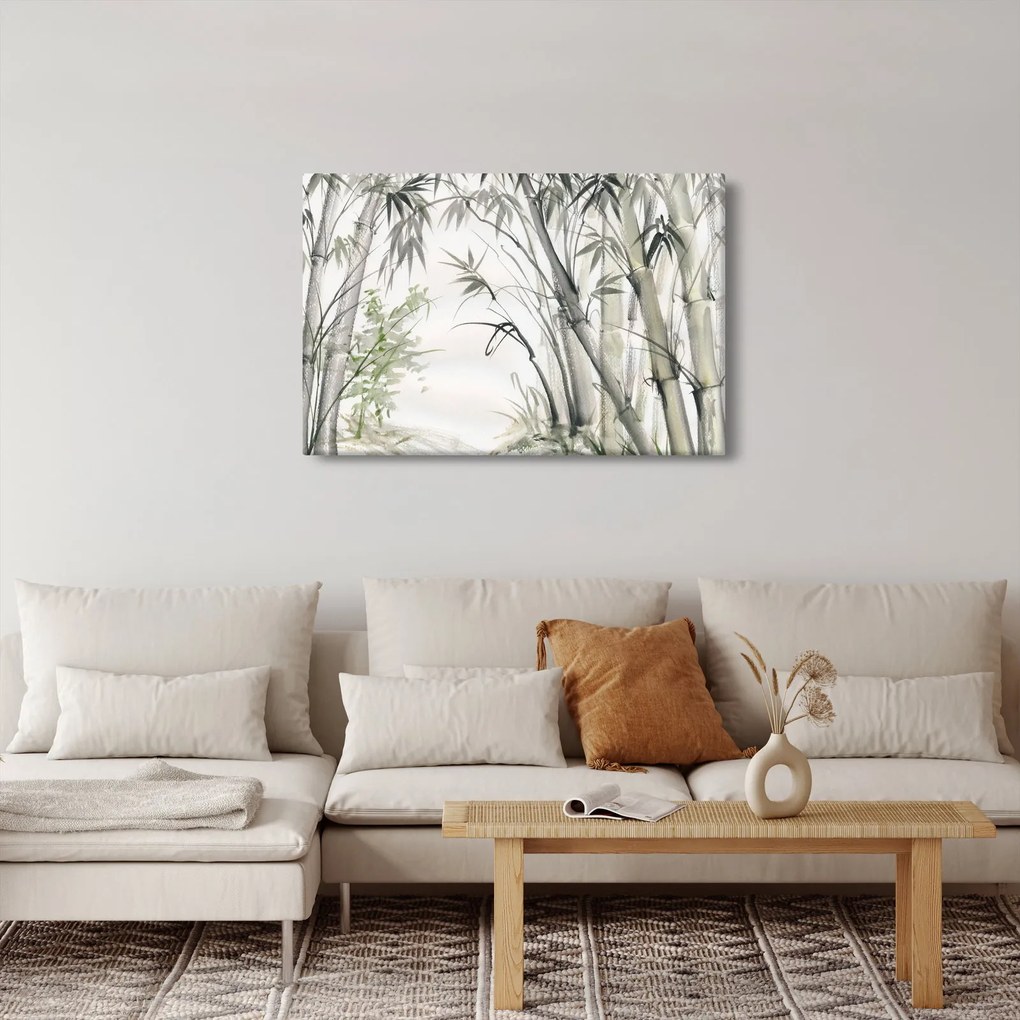 Obraz - Bambusy, kresba (90x60 cm)