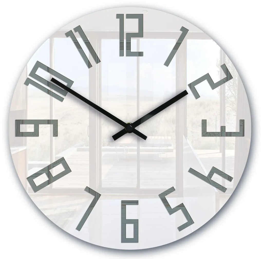 Nástěnné hodiny Slim 32 cm bílé/šedé