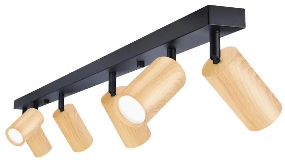 Brilagi - Bodové svietidlo SELE 6xGU10/30W/230V čierna/dekor duba