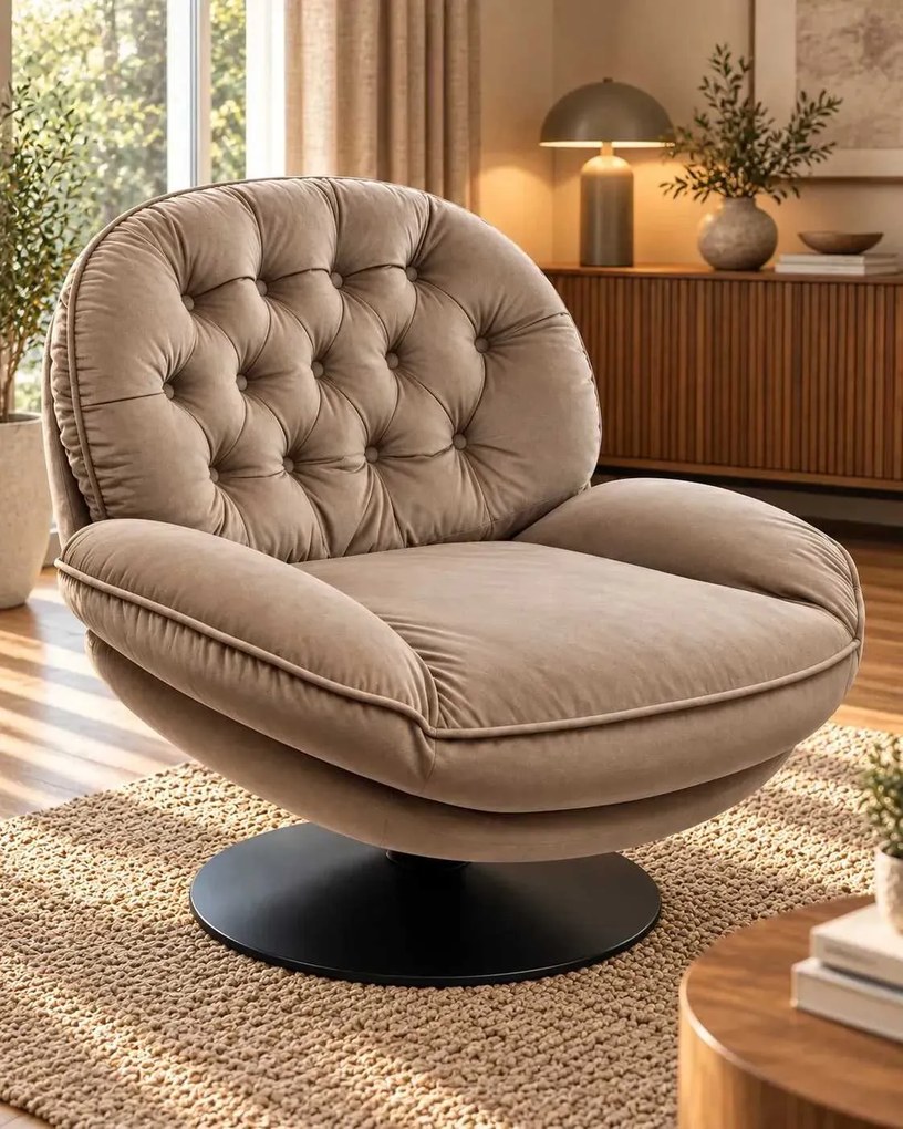 LuxuryForm DESIGN Relaxačné otočné kreslo LUNA - latte