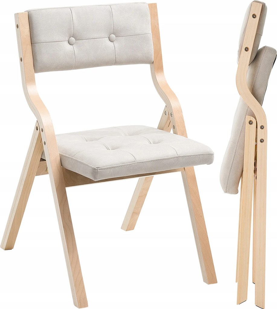 Vevor Skladacia záhradná stolička 4ks s vankúšom a dreveným rámom