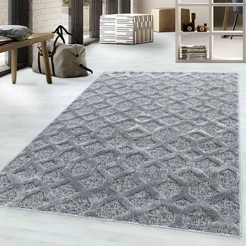 Ayyildiz, Kusový koberec Pisa 4702 Grey, 80x250, šedá, obývacia izba