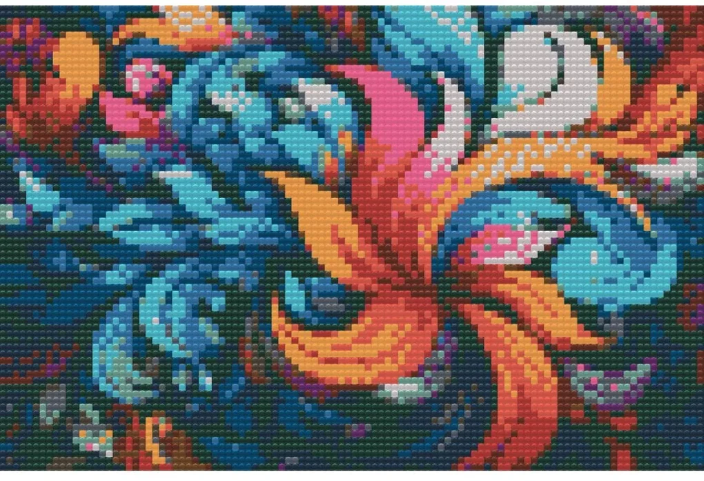 Gario Diamantové maľovanie Abstraktné listy Rozmery: 80 x 120 cm, Rámovanie: S vnútorným rámom, Diamanty: Okrúhle