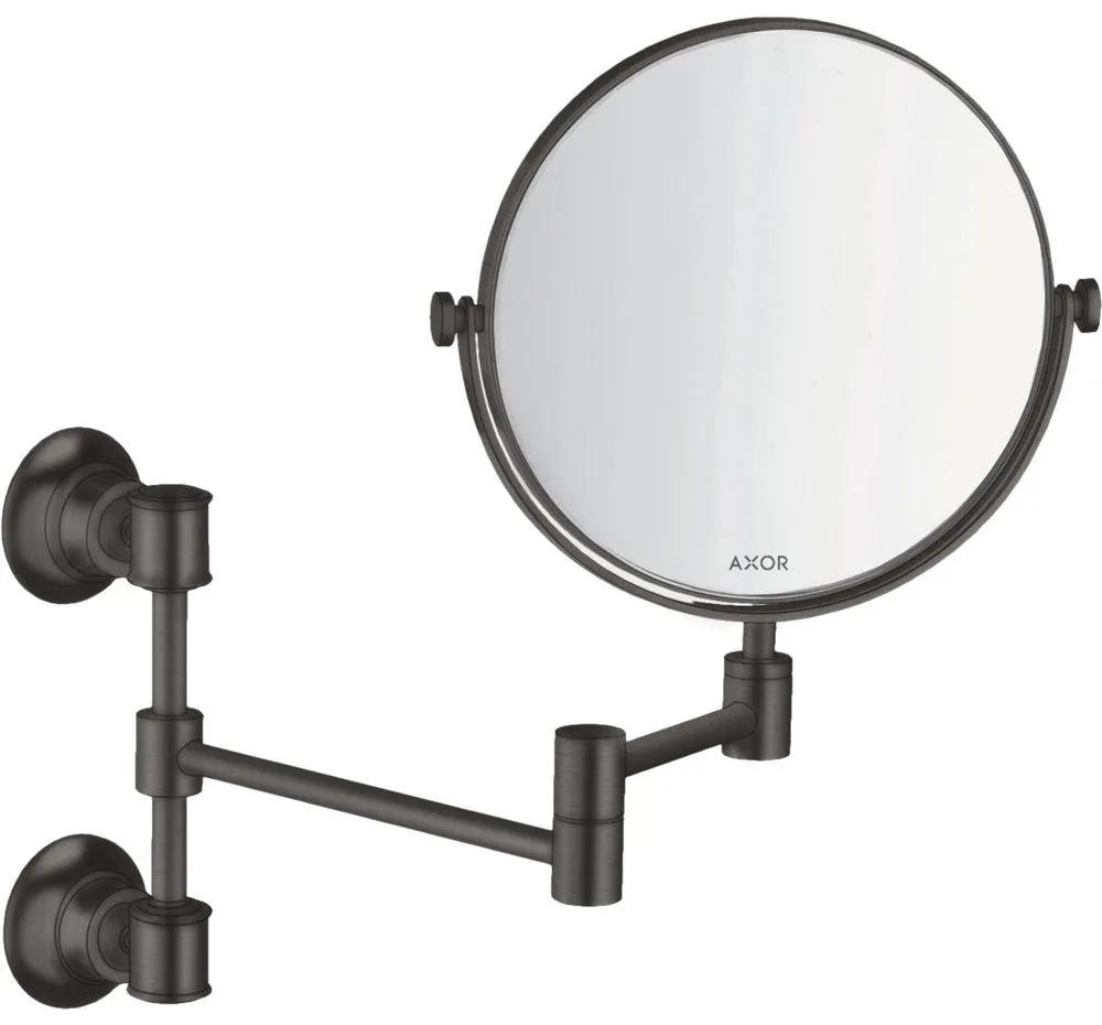 AXOR Montreux kozmetické zväčšovacie zrkadlo (1,7-násobné zväčšenie), kartáčovaný čierny chróm, 42090340