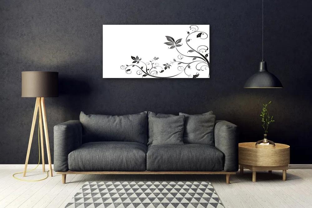 Skleneny obraz Abstrakcie rastliny listy 125x50 cm