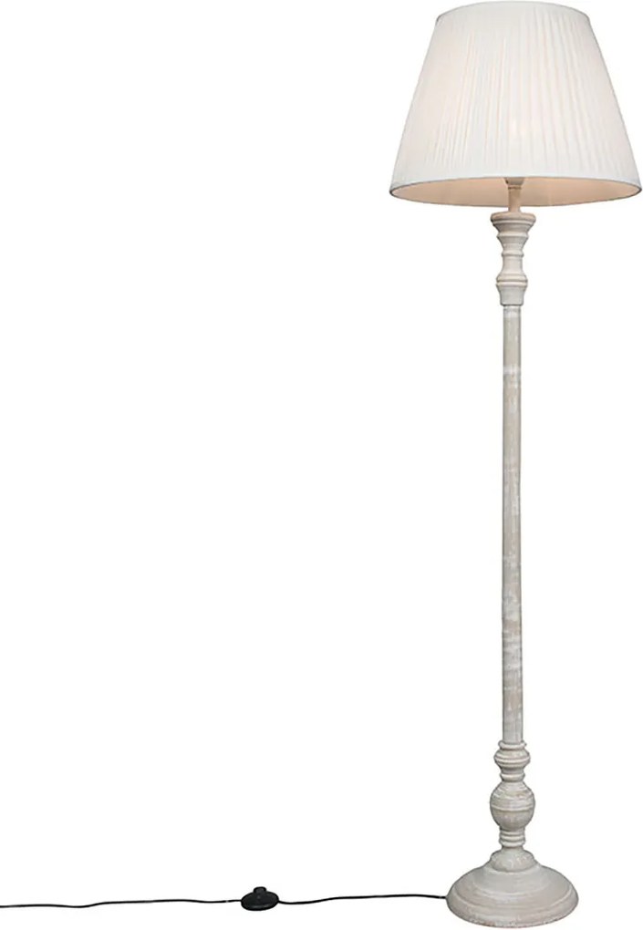 Inteligentná stojaca lampa sivá so skladaným tienidlom bielym vrátane Wifi A60 - Classico