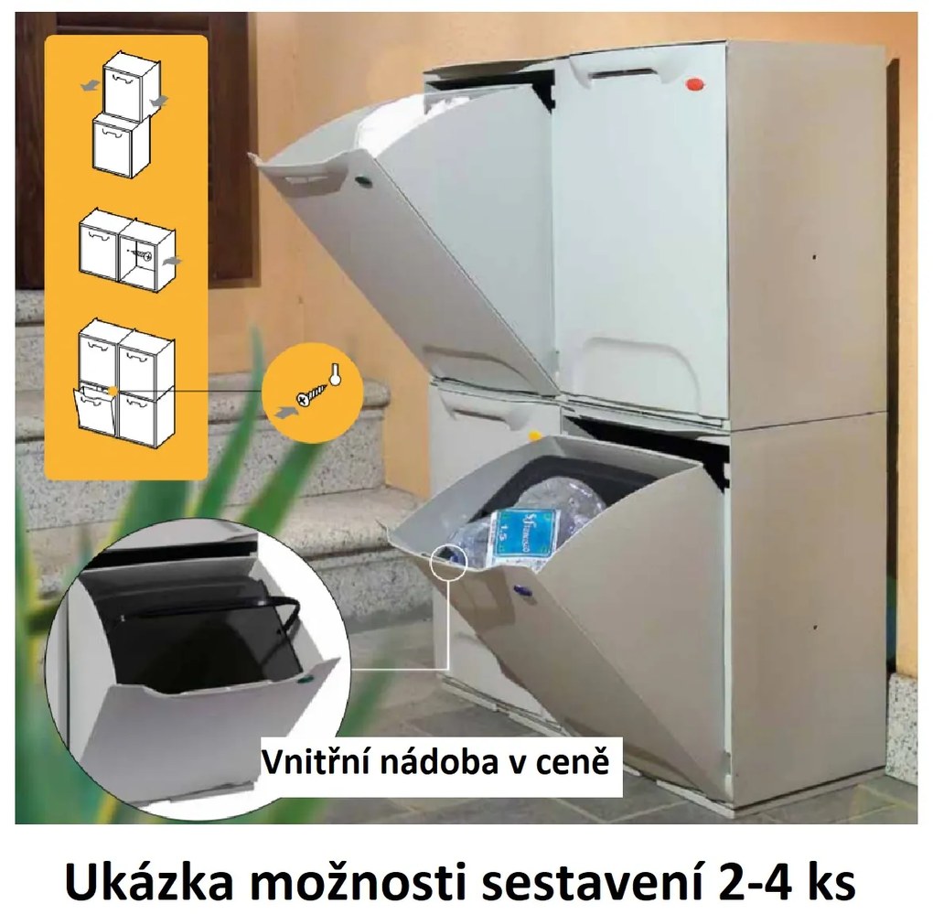 ARTPLAST Úložný box / kôš výklopný Eco-Logico zelený 34x29x47 cm