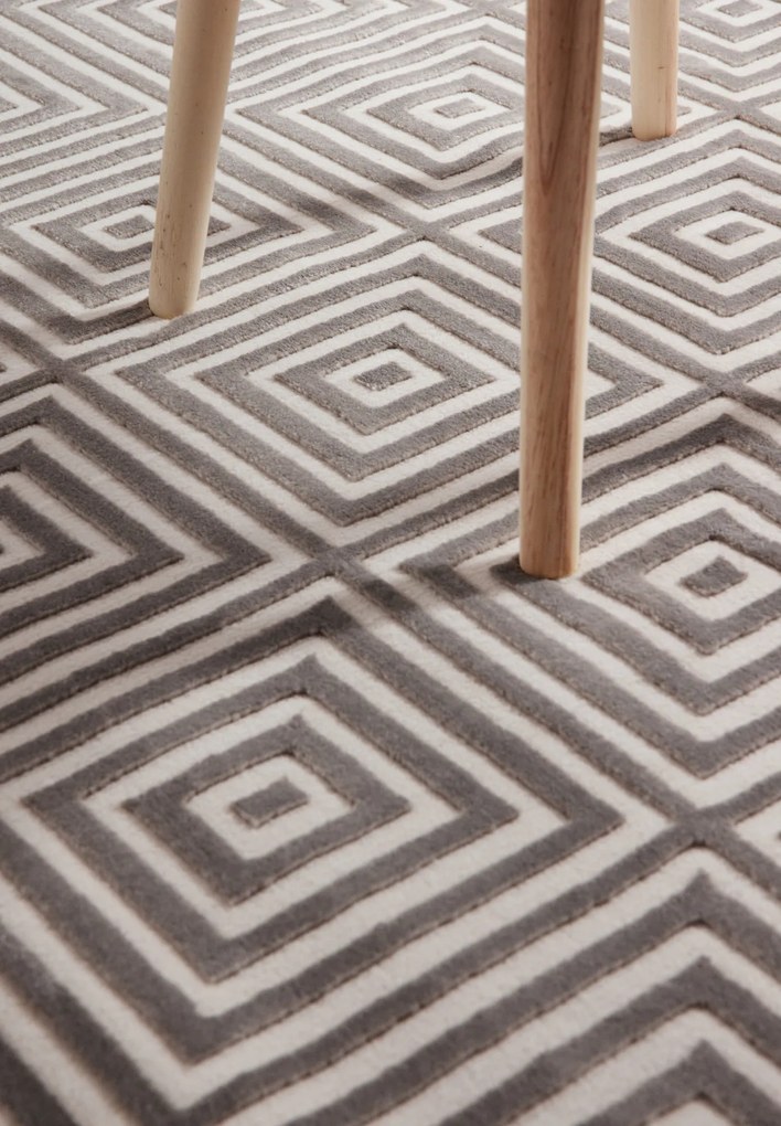 Kusový koberec Perles 106190 Cream Grey z kolekcie Elle, 200x280, šedá, obývacia izba, ELLE Decoration