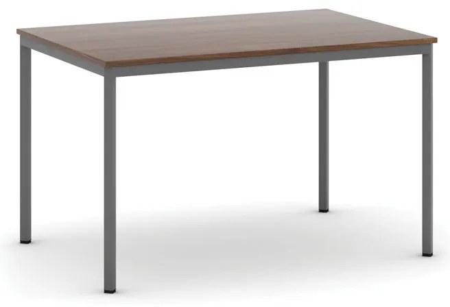 Jedálenský stôl, 120x80 cm, tmavo sivá podnož, orech