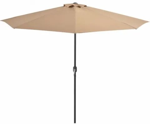 vidaXL Balkónový slnečník, hliníková tyč, sivohnedý 300x150cm, polkruh-