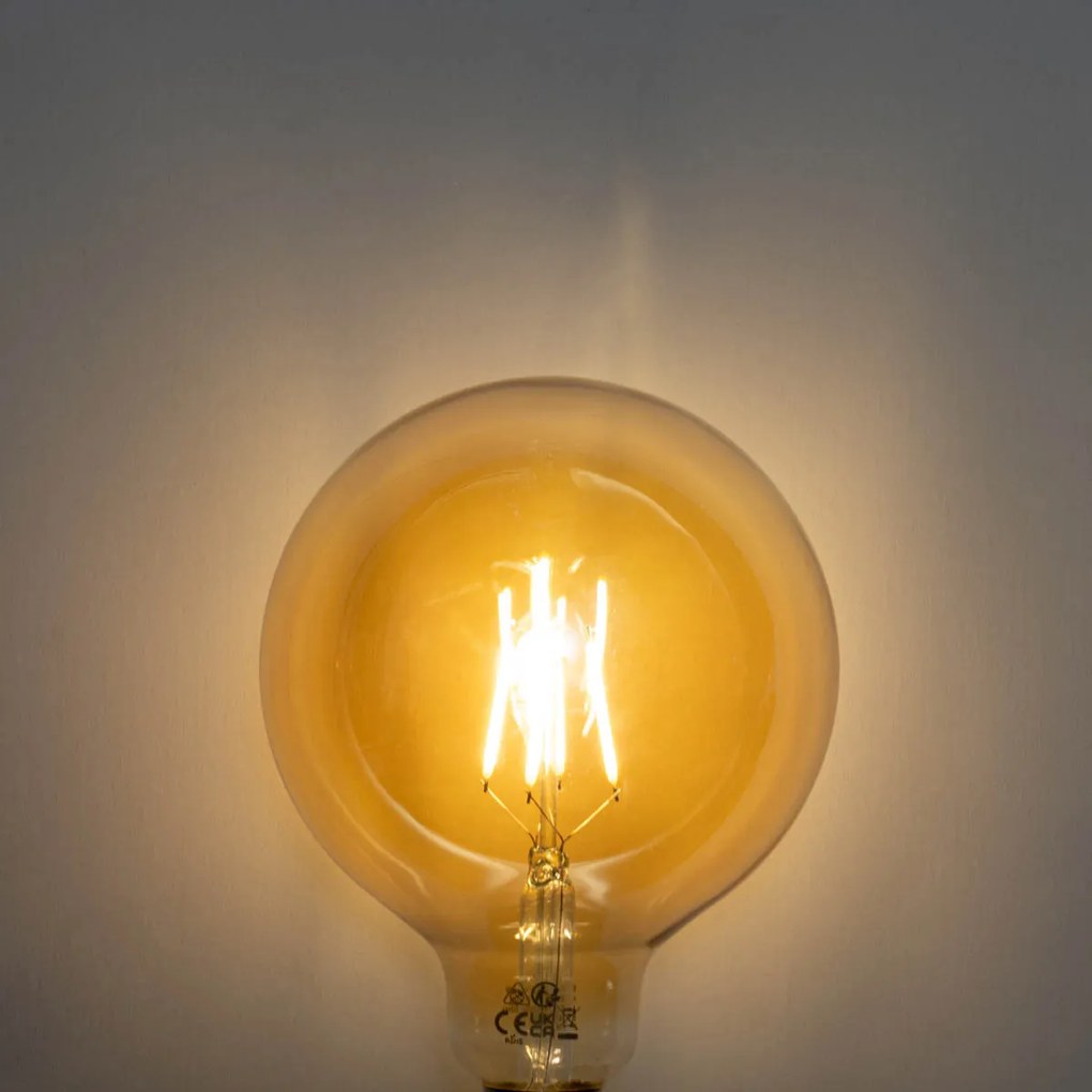 Sada 5 ks E27 3-stupňová stmievateľná LED lampa zlatá G125 4W 450lm 2700K